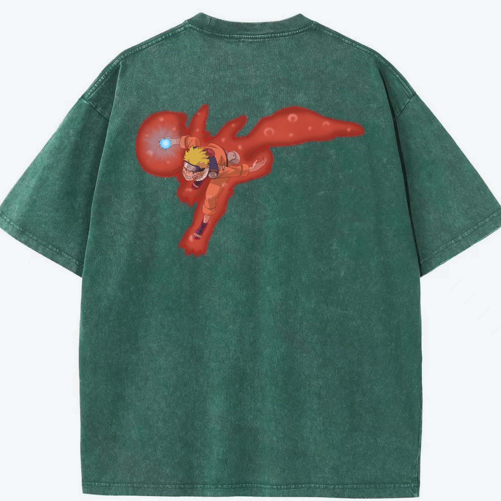 （画像用） NARUTO -ナルト- うずまき ナルト Uzumaki Naruto 綿100% ヴィンテージ風 半袖Tシャツ（背面プリント）